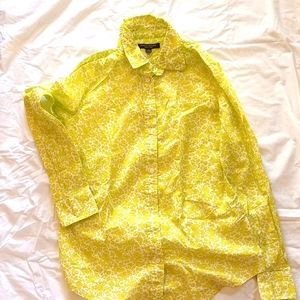 Bright yellow floral dress shirt
